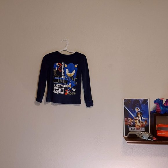 Sonic the Hedgehog Kids Navy Long Sleeved Graphic Tee - Picture 2 of 8